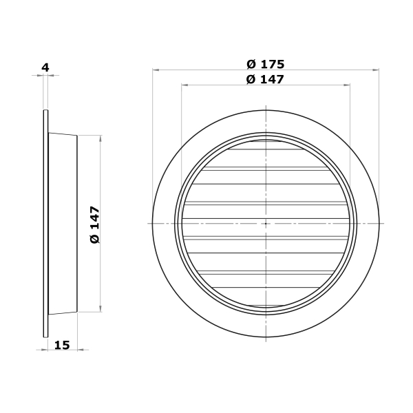 Wetterschutzgitter Aluminium Guss DN 150